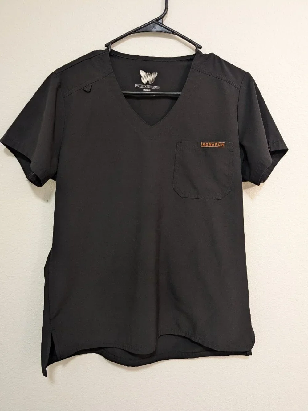 Monarch Women's Black Scrub Top Size M